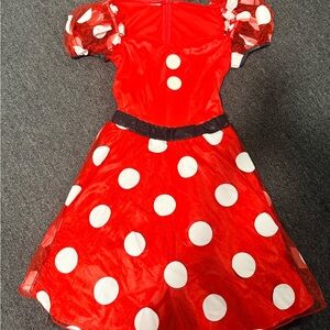 Minnie Mouse Red Polka Dot Dress with Puff Sleeves